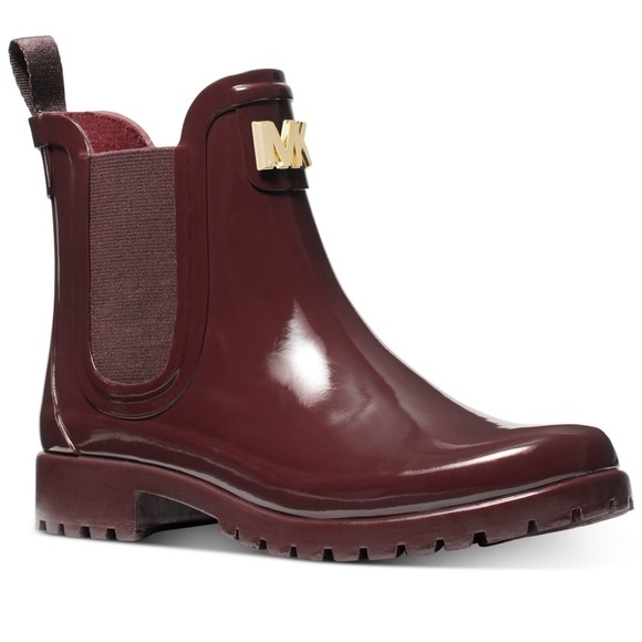 MICHAEL MICHAEL KORS Sidney Water-Resistant Pull-On Rain Booties Dark Be… - Picture 4 of 7